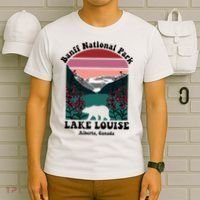 Banff National Park Lake Louise Retro Floral Mountain T-Shirt thumb 6