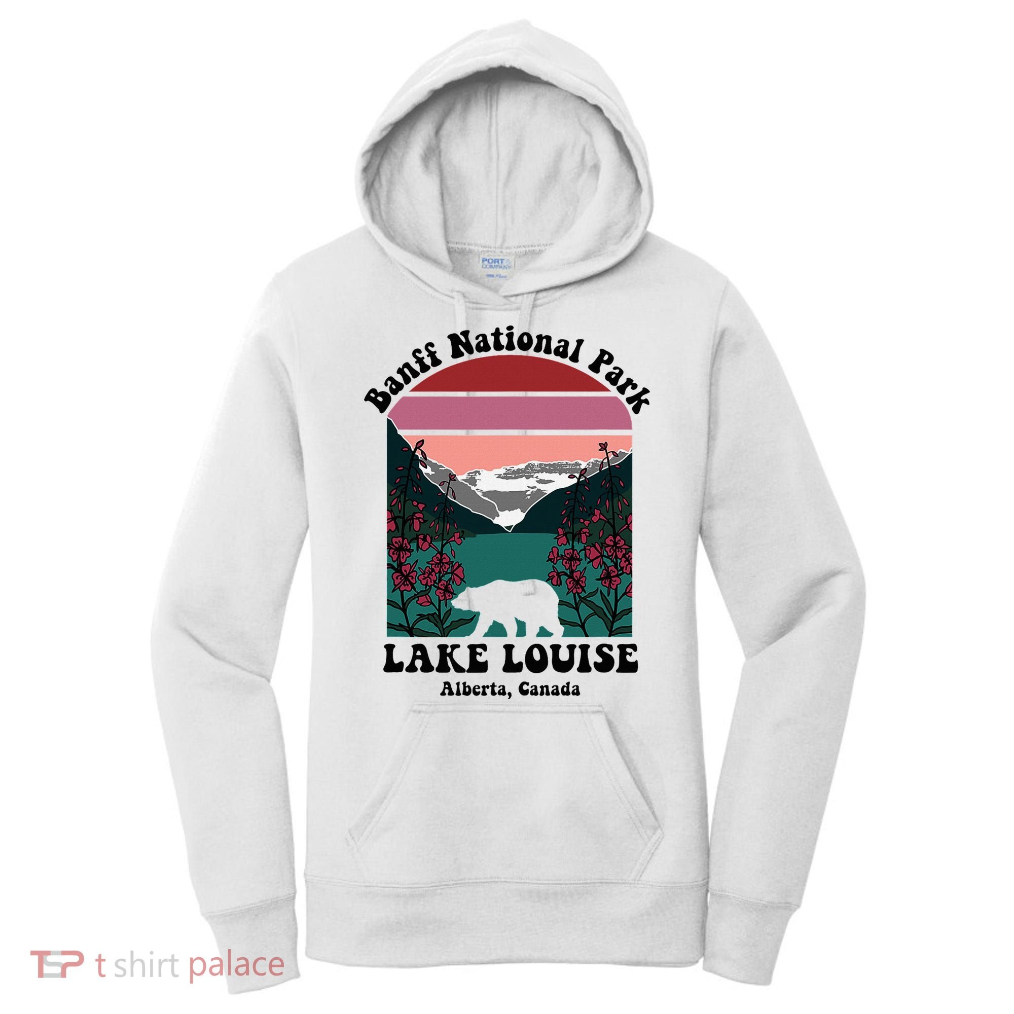 Banff National Park Lake Louise Retro Floral Mountain Women's Hoodie