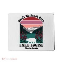 Banff National Park Lake Louise Retro Floral Mountain Mousepad thumb 0