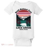 Banff National Park Lake Louise Retro Floral Mountain Baby Bodysuit thumb 0