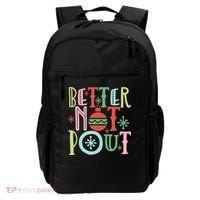 Better Not Pout Christmas Pun Distressed Backpack thumb 0