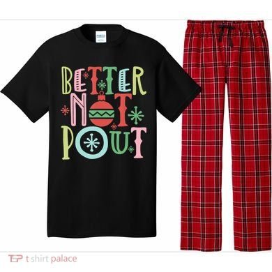 Better Not Pout Christmas Pun Distressed Pajama Set