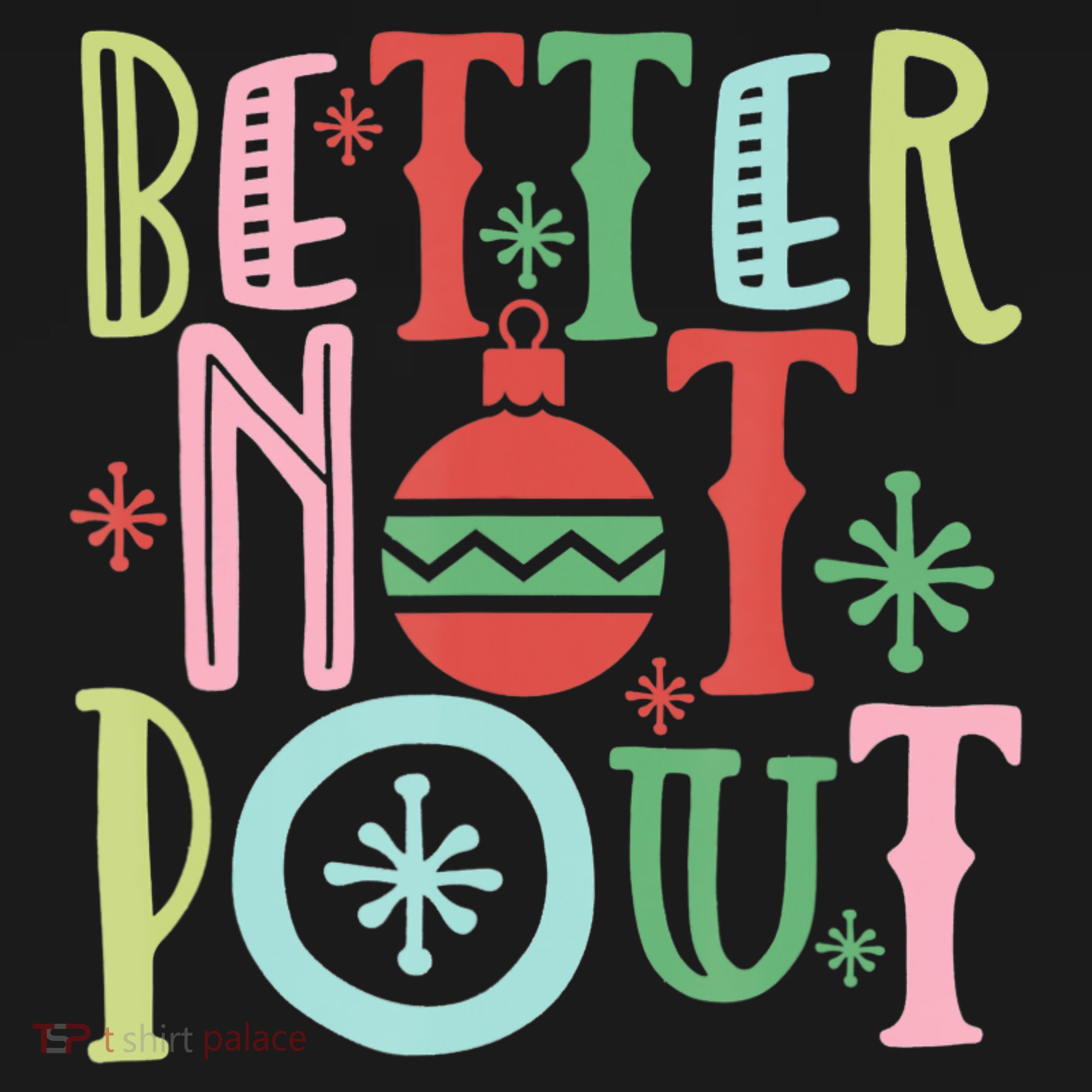 Better Not Pout Christmas Pun Distressed Polo