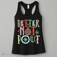 Better Not Pout Christmas Pun Distressed Women's Tank Top thumb 3