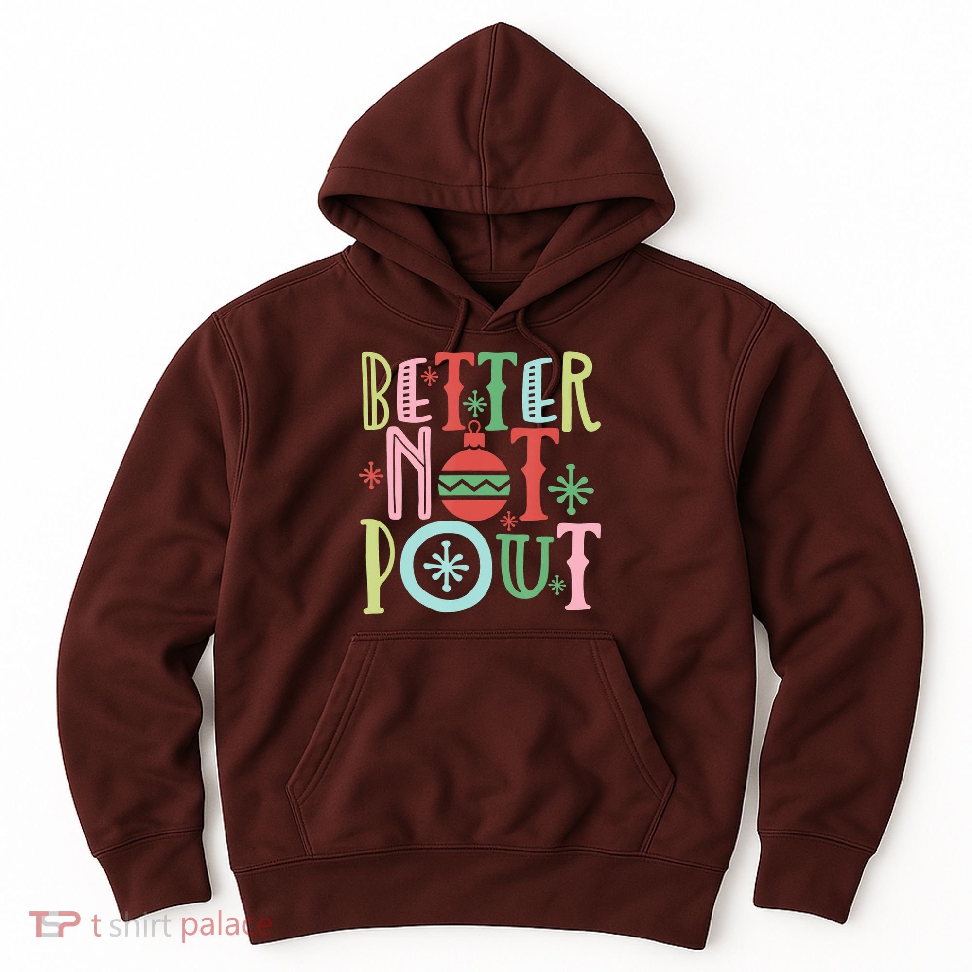 Better Not Pout Christmas Pun Distressed Hoodie