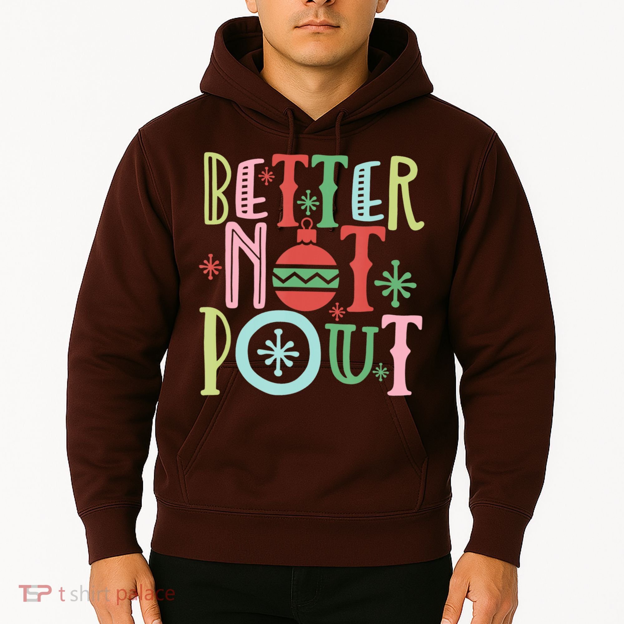 Better Not Pout Christmas Pun Distressed Hoodie