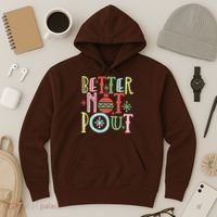 Better Not Pout Christmas Pun Distressed Hoodie thumb 3