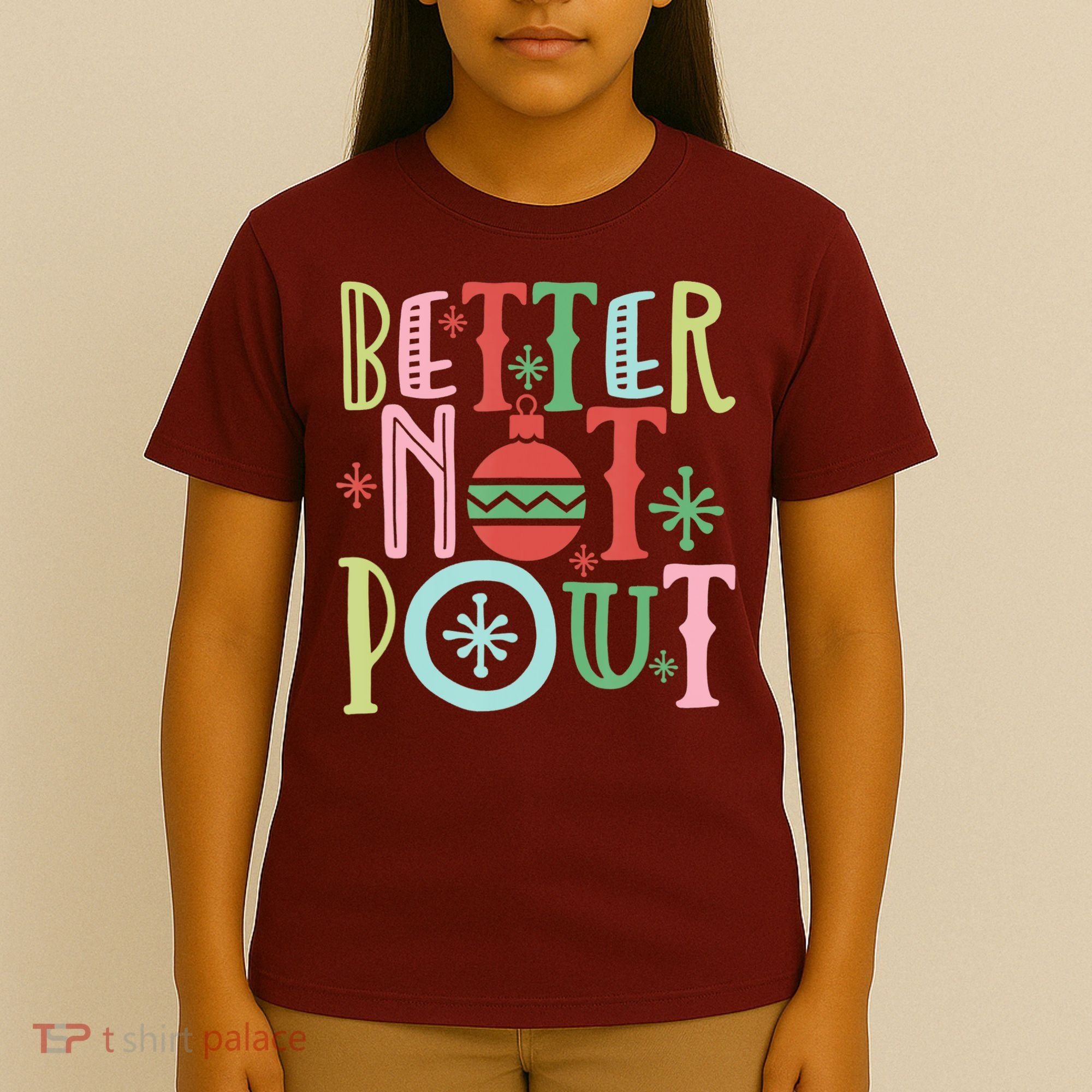 Better Not Pout Christmas Pun Distressed T-Shirt