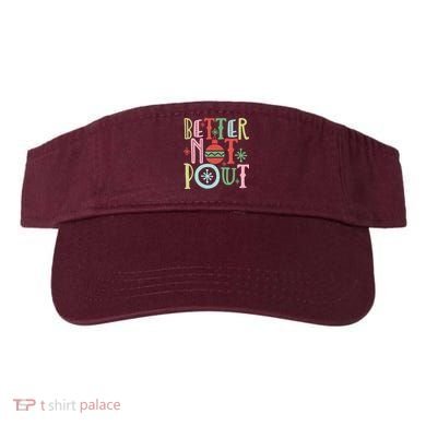 Better Not Pout Christmas Pun Distressed Visor