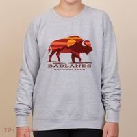 Badlands National Park South Dakota Buffalo Bison Sunset Women's Sweatshirt thumb 0