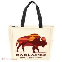 Badlands National Park South Dakota Buffalo Bison Sunset Tote Bag thumb 0