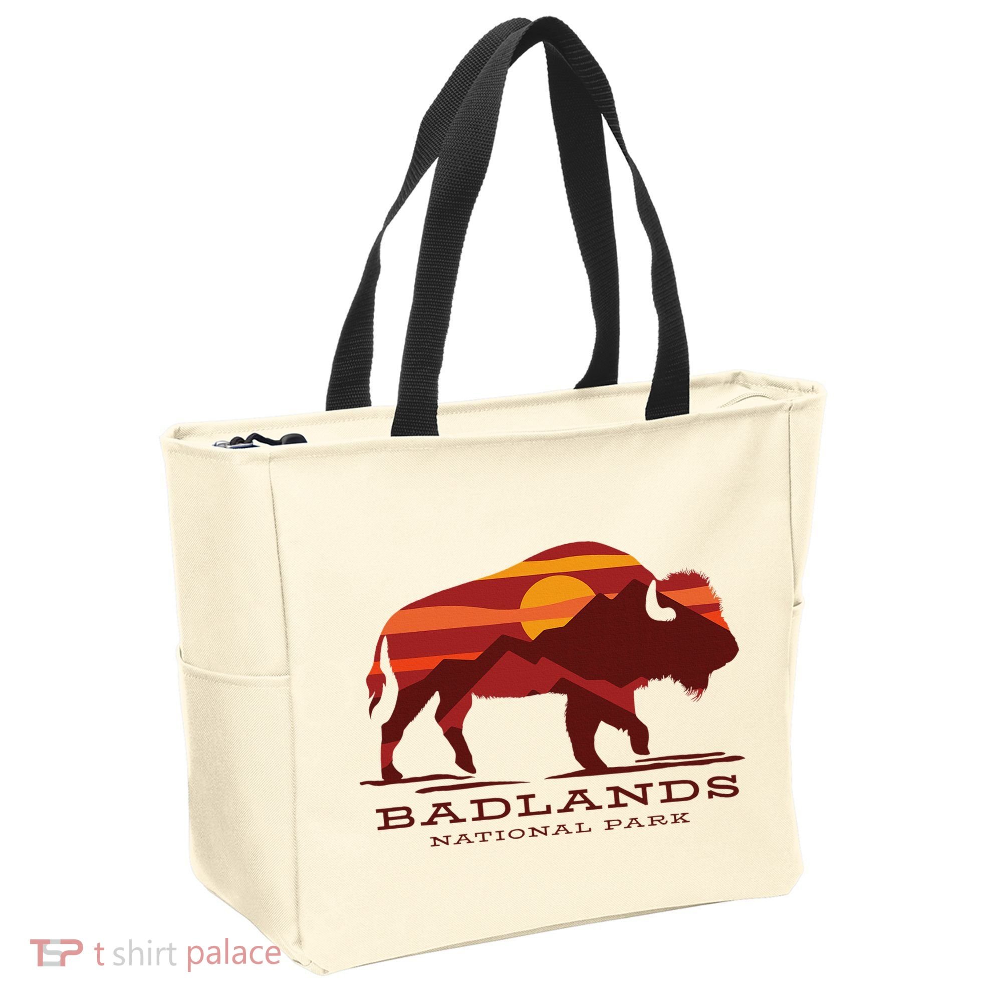 Badlands National Park South Dakota Buffalo Bison Sunset Tote Bag