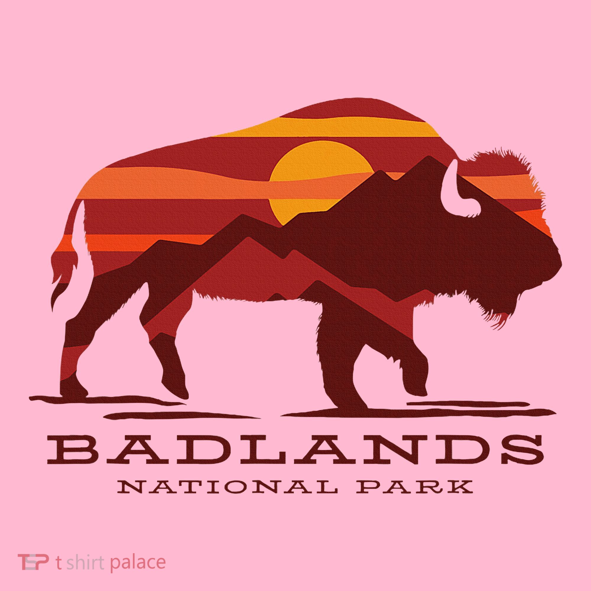 Badlands National Park South Dakota Buffalo Bison Sunset Coaster
