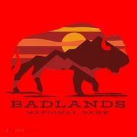 Badlands National Park South Dakota Buffalo Bison Sunset Santa Hat thumb 1