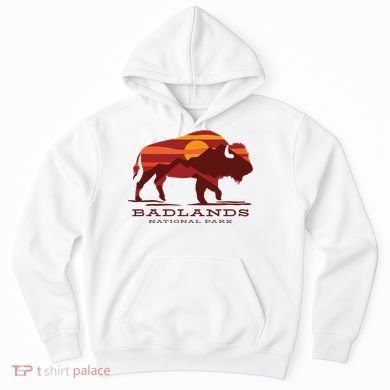 Badlands National Park South Dakota Buffalo Bison Sunset Hoodie