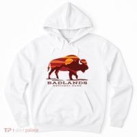 Badlands National Park South Dakota Buffalo Bison Sunset Hoodie thumb 0