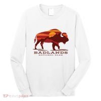 Badlands National Park South Dakota Buffalo Bison Sunset Long Sleeve Shirt thumb 0