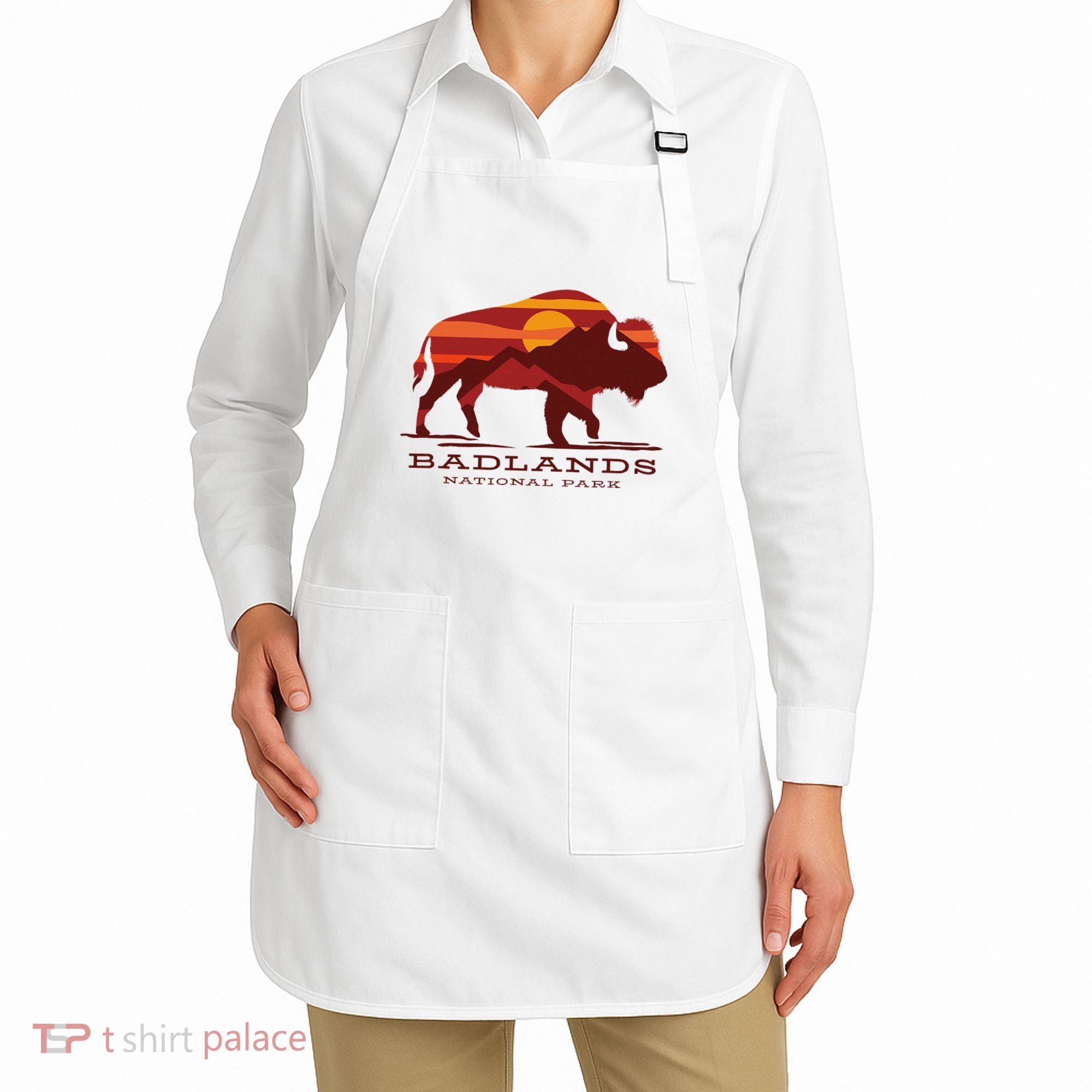 Badlands National Park South Dakota Buffalo Bison Sunset Apron