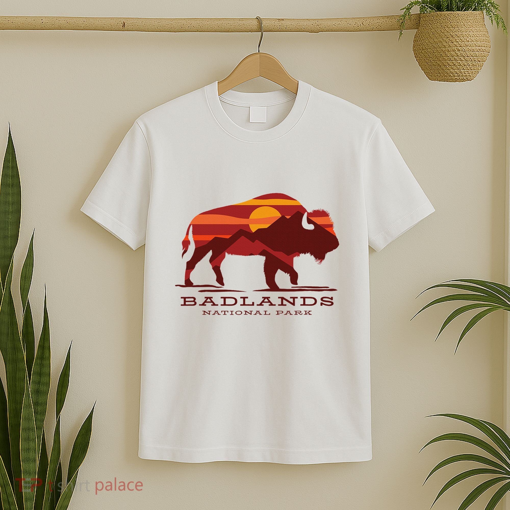 Badlands National Park South Dakota Buffalo Bison Sunset T-Shirt