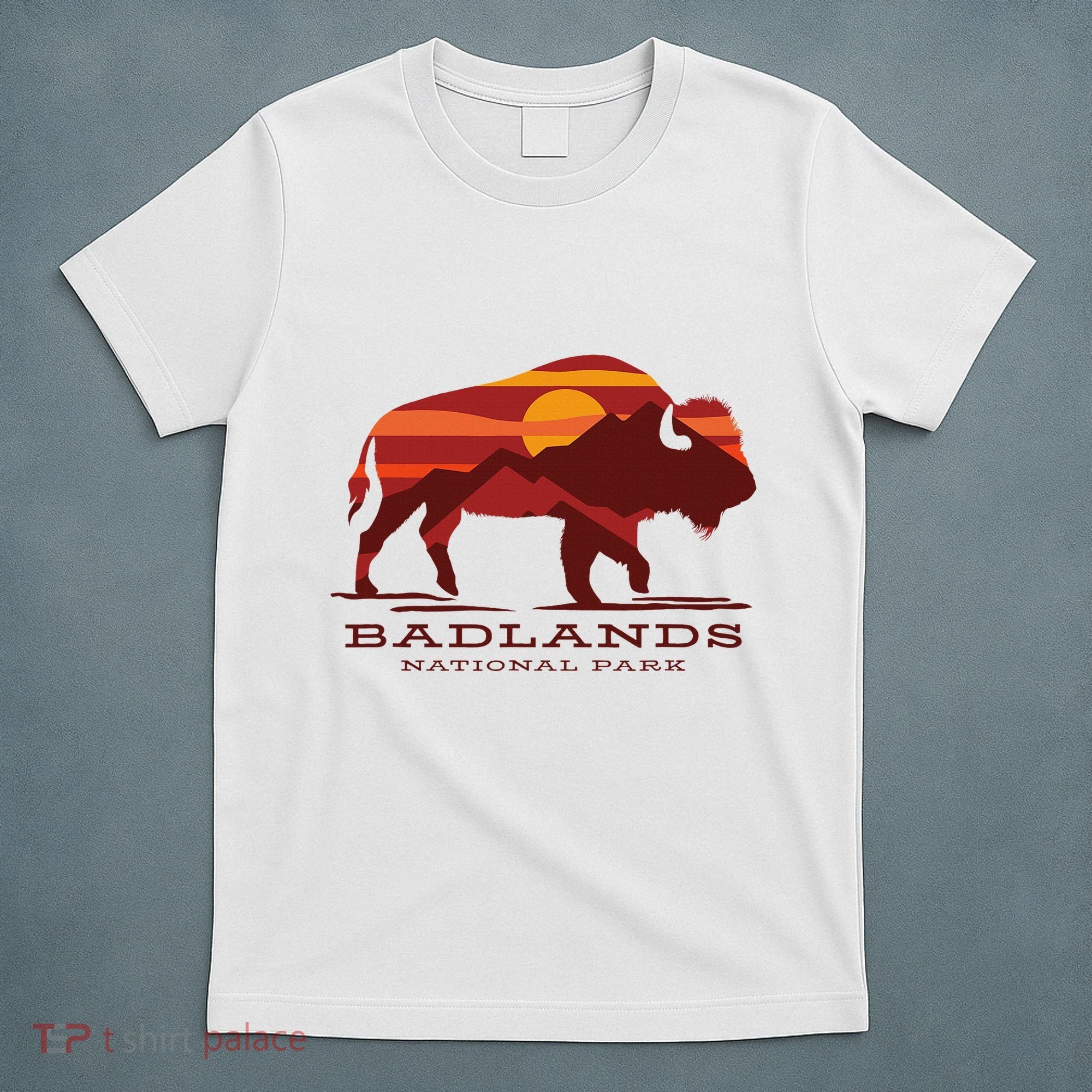 Badlands National Park South Dakota Buffalo Bison Sunset T-Shirt