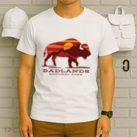 Badlands National Park South Dakota Buffalo Bison Sunset T-Shirt thumb 6