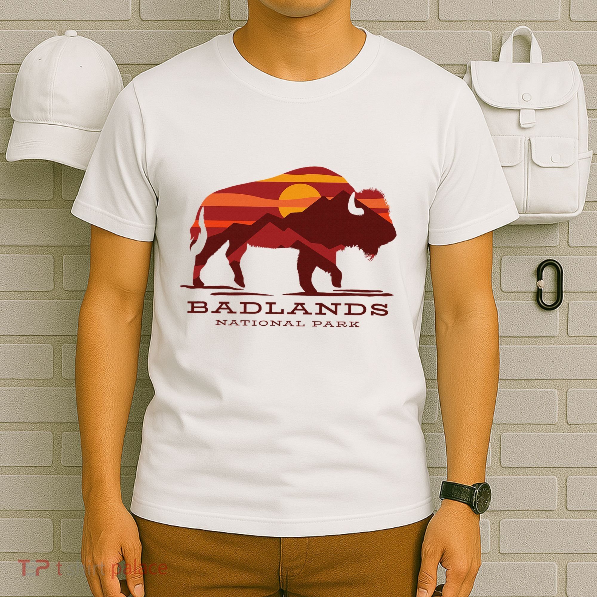 Badlands National Park South Dakota Buffalo Bison Sunset T-Shirt