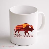Badlands National Park South Dakota Buffalo Bison Sunset Coffee Mug thumb 1