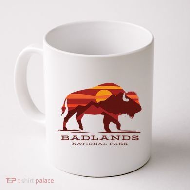 Badlands National Park South Dakota Buffalo Bison Sunset Coffee Mug