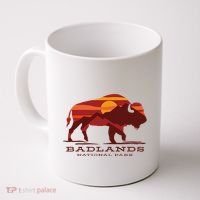 Badlands National Park South Dakota Buffalo Bison Sunset Coffee Mug thumb 0