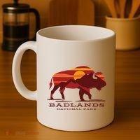 Badlands National Park South Dakota Buffalo Bison Sunset Coffee Mug thumb 4
