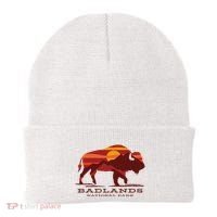Badlands National Park South Dakota Buffalo Bison Sunset Beanie thumb 0