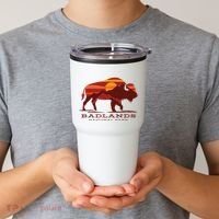 Badlands National Park South Dakota Buffalo Bison Sunset Tumbler thumb 2