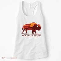 Badlands National Park South Dakota Buffalo Bison Sunset Women's Tank Top thumb 0