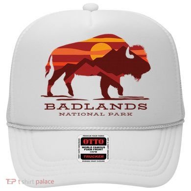 Badlands National Park South Dakota Buffalo Bison Sunset Hat