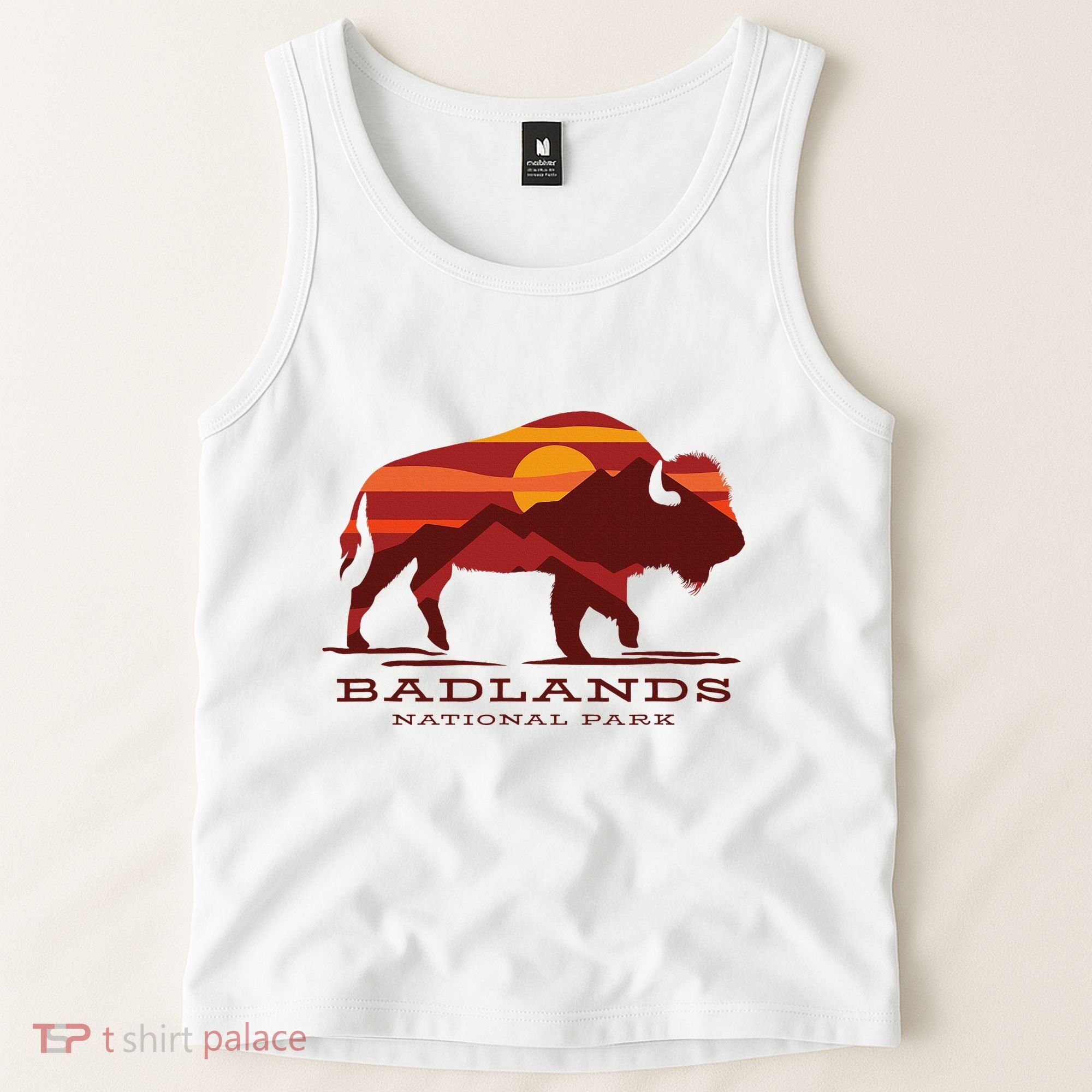 Badlands National Park South Dakota Buffalo Bison Sunset Tank Top