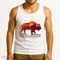 Badlands National Park South Dakota Buffalo Bison Sunset Tank Top thumb 3