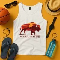 Badlands National Park South Dakota Buffalo Bison Sunset Tank Top thumb 4
