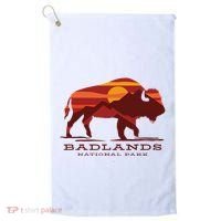 Badlands National Park South Dakota Buffalo Bison Sunset Golf Towel thumb 0