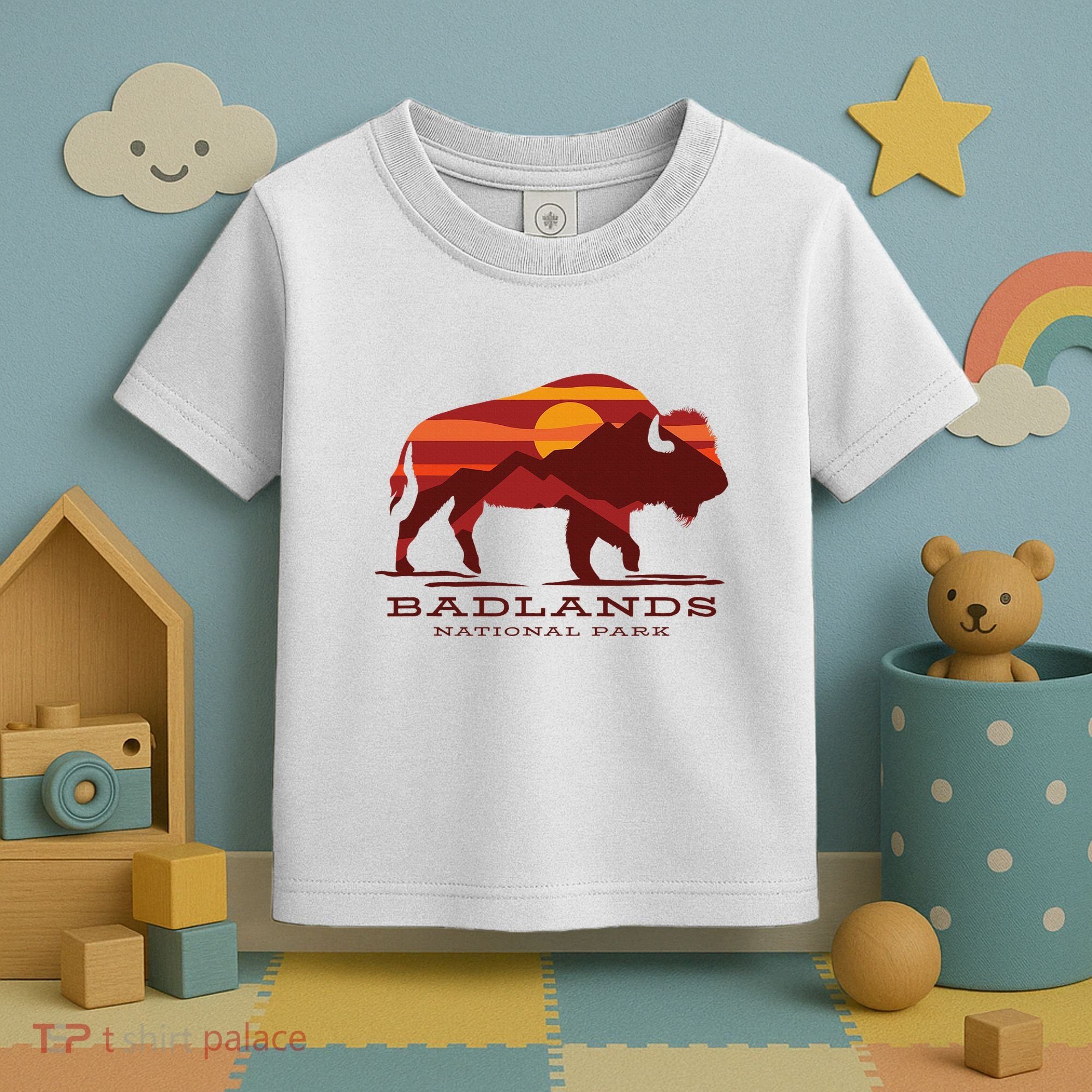 Badlands National Park South Dakota Buffalo Bison Sunset Toddler T-Shirt