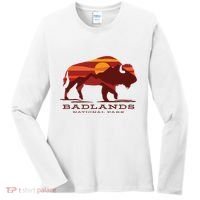 Badlands National Park South Dakota Buffalo Bison Sunset Women's Long Sleeve Shirt thumb 0