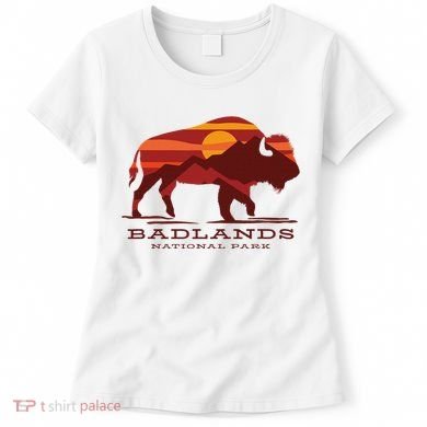 Badlands National Park South Dakota Buffalo Bison Sunset Women's T-Shirt