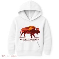 Badlands National Park South Dakota Buffalo Bison Sunset Kids Hoodie thumb 0