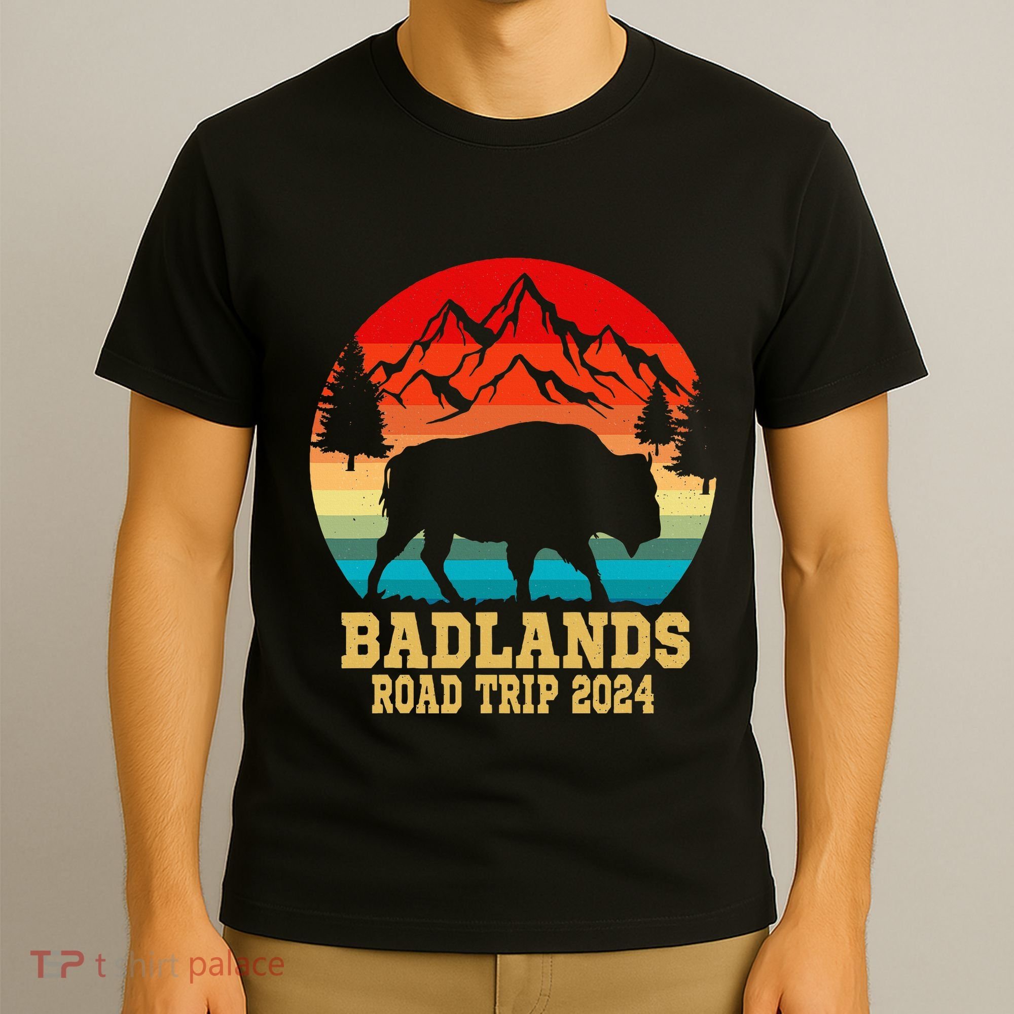 Badlands National Park South Dakota Buffalo Bison Road Trip T-Shirt