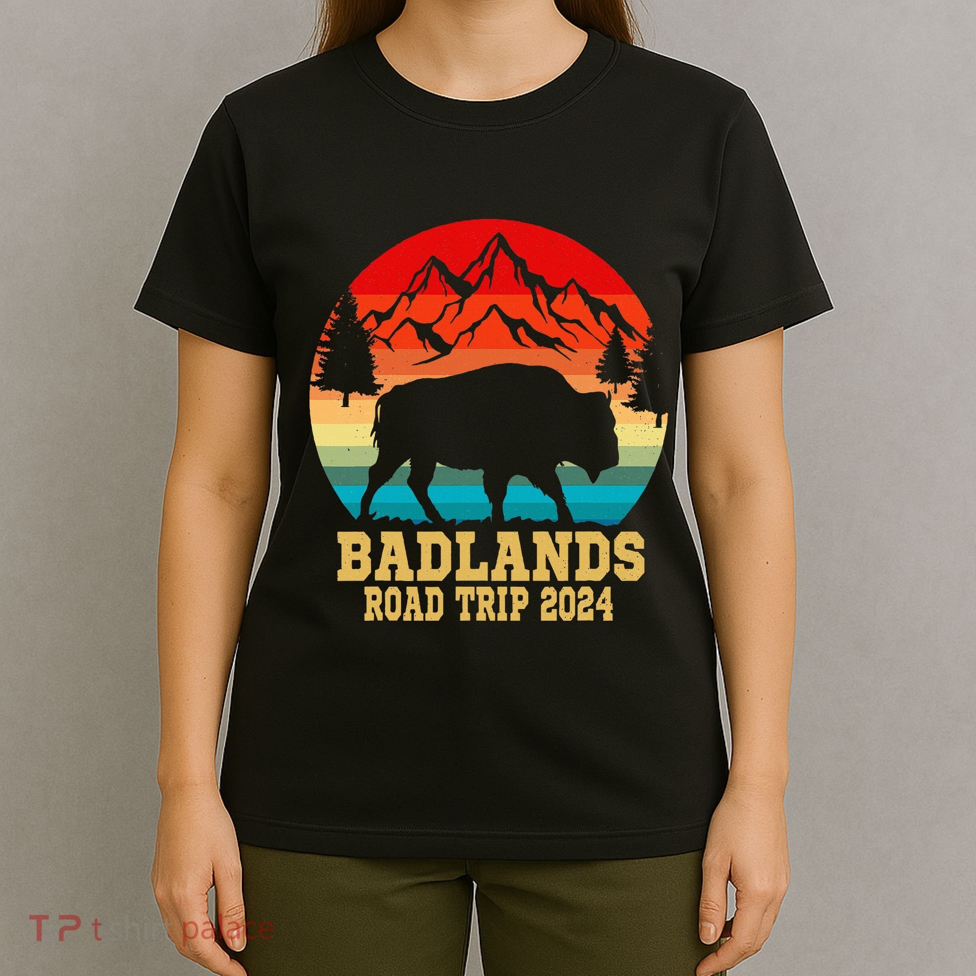 Badlands National Park South Dakota Buffalo Bison Road Trip T-Shirt