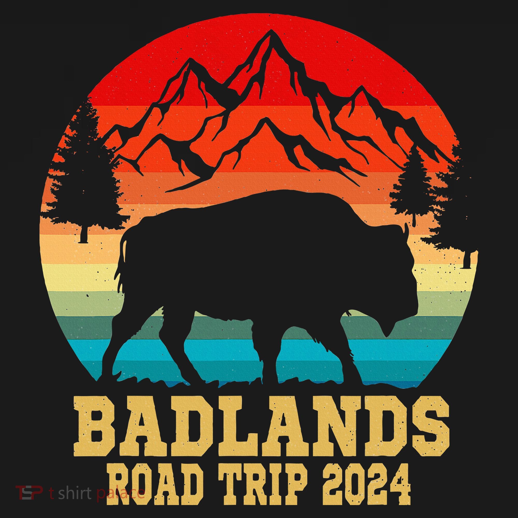 Badlands National Park South Dakota Buffalo Bison Road Trip Mousepad