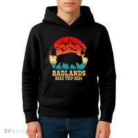 Badlands National Park South Dakota Buffalo Bison Road Trip Kids Hoodie thumb 4