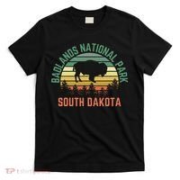 Badlands National Park South Dakota Buffalo Retro Sunset T-Shirt thumb 0