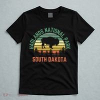 Badlands National Park South Dakota Buffalo Retro Sunset T-Shirt thumb 5