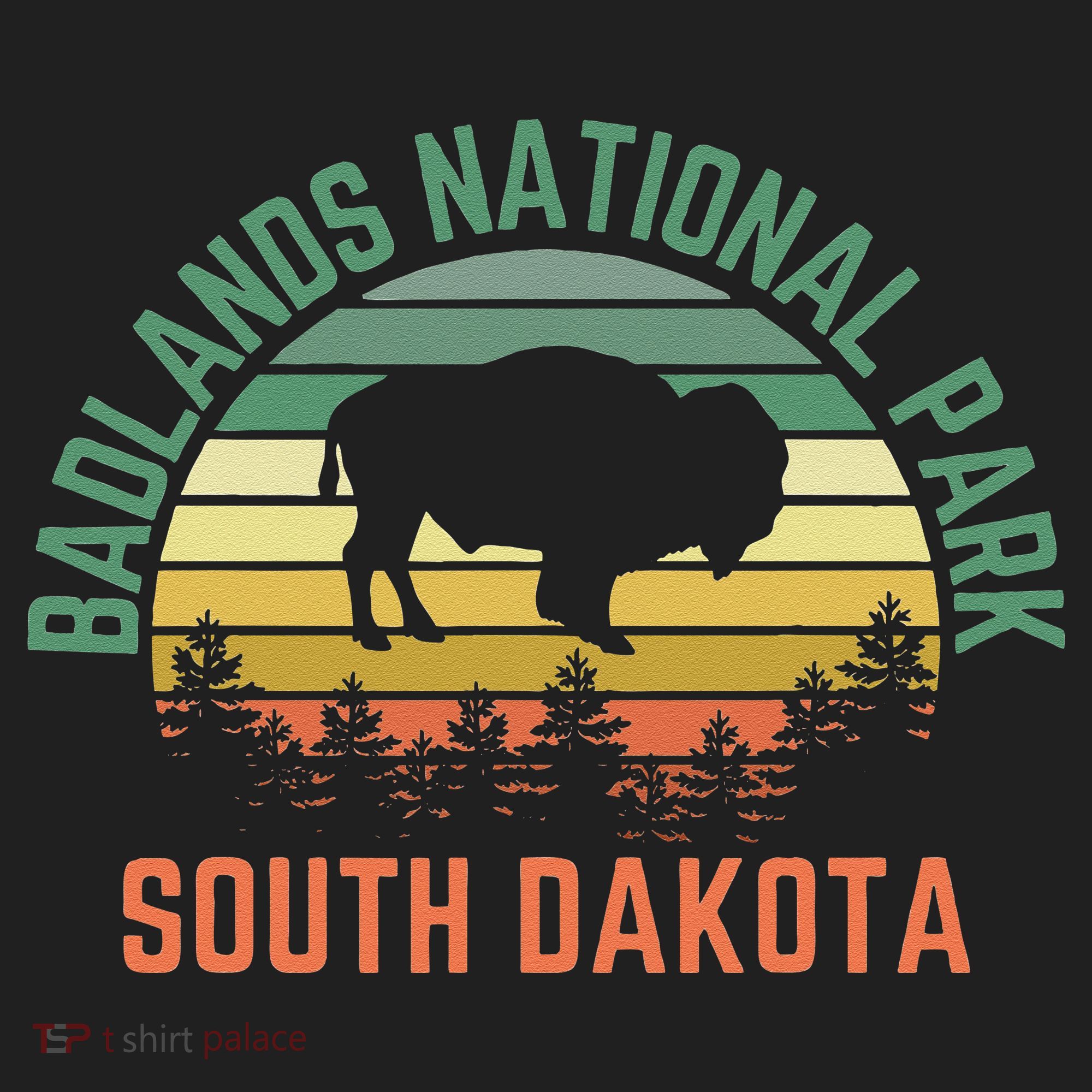 Badlands National Park South Dakota Buffalo Retro Sunset Beanie