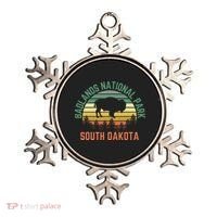 Badlands National Park South Dakota Buffalo Retro Sunset Ornament thumb 0